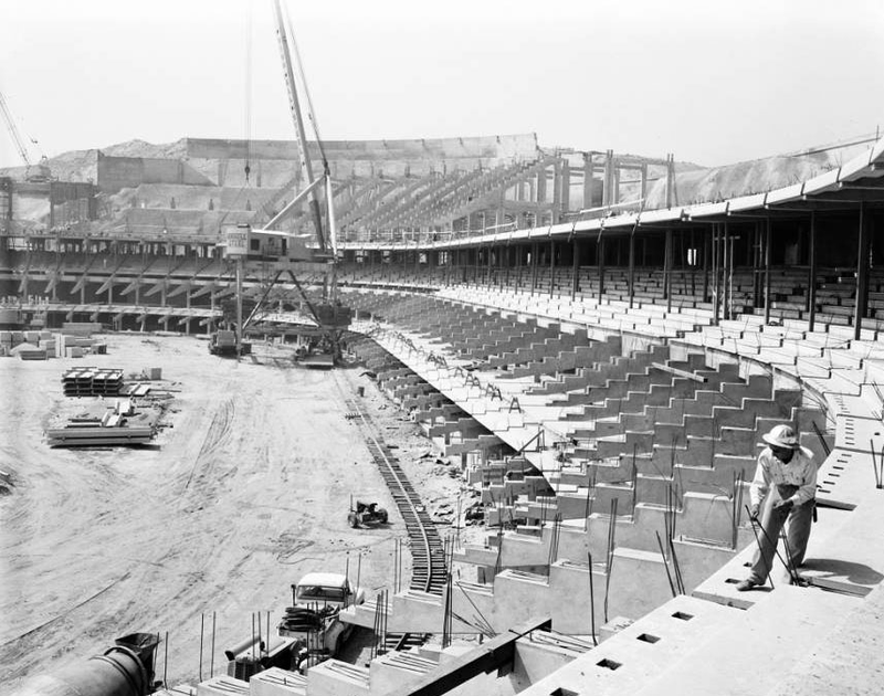 Illustration for article titled How 19 Giant Earthmovers Carved Dodger Stadium Out of a Mountain